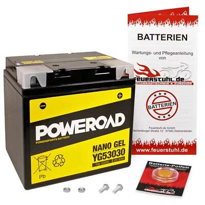 Gel Battery 53030 BMW R 80 /7 1981-1984, 30AH, Ready to Start Charged, POW - Image 1 of 3