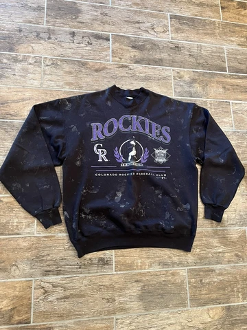 Vintage Colorado Rockies Sweatshirt mens XL 1994 Purple Thrashed USA Made Hanes Cover