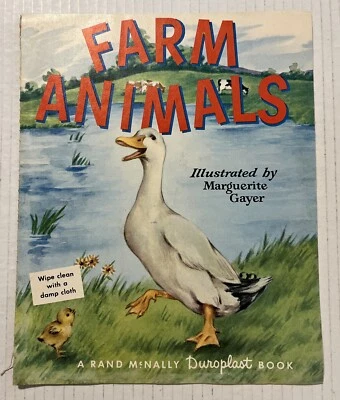 1952 Farm Animals Rand McNally Duroplast Wipe Clean Book-Illus. Marguerite Gayer - Image 1 of 4
