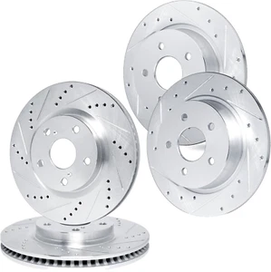 R1 Concepts eLINE Series Front Rear Drilled and Slotted Brake Rotors Compatible - Picture 1 of 1