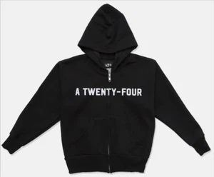 A24 "A TWENTY-FOUR" Kids Zip-up Hoodie (black, size small) - Picture 1 of 5
