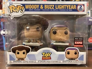 Woody & Buzz Lightyear Funko POP! Toy Story Expo Exclusive 2 Pack FREE PROTECTOR - Picture 1 of 12