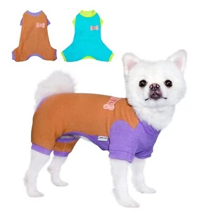 Dog Pajamas 4 Legged Dog Jumpsuit Pajamas Fashion Clashing Color Pet Clothes ... - Picture 1 of 7