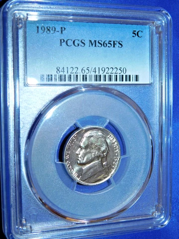 1989-P 5 C Full Steps Jefferson Nickel-PCGS #84122 Grade MS65FS--558-1 Cover