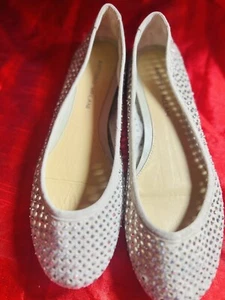 Antonio Melani Women’s Pierced Jeweled Flats Lydiah Suede Leather Tan Sz 8.5 - Picture 1 of 5