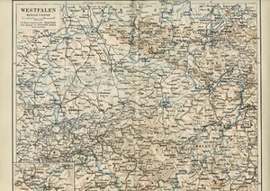Mapa de WESTFALEN, gráfico original 1890 - Imagen 1 de 1