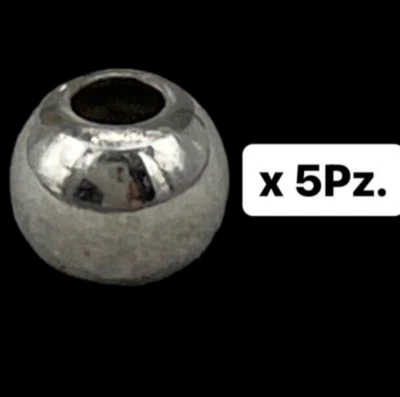 5 sfere rondelle perle di raccordo distanziatrici argento 925 color argento 4 mm - Immagine 1 di 4