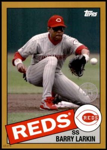 Barry Larkin 2020 Topps 1985 35th Anniversary Series 2 5x7 Gold #85TB-13 /10 Red