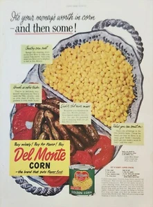 1950 Del Monte Mais in scatola pubblicità vintage vale i tuoi soldi - Foto 1 di 1