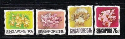 SINGAPORE 1979 VANDA ORCHIDS COMP. SET OF 4 STAMPS SC#319-322 IN FINE USED - Image 1 of 4