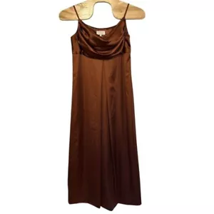 Revelry Bridesmaid Maternity Skye Satin Dress Rust Terracotta Brown Formal Sz 18 - Picture 1 of 11