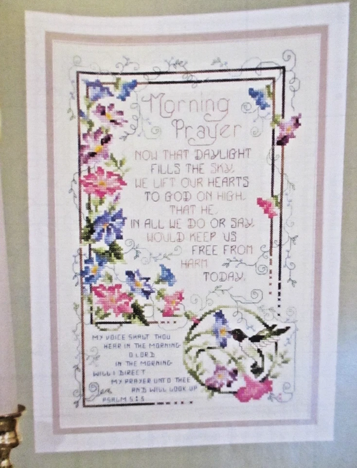 Morning Prayer - Magazine cross stitch pattern - Hummingbirds Morning Glories - Image 1 of 1