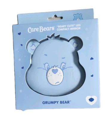 🩵 NIB!  Adorable Care Bears Grumpy  " Beary Cute" LED Compact Mirror -  Blue  - Image 1 of 4