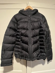 Under Armour Men’s Black Down Puffer Jacket With Hood Size L - Picture 1 of 4