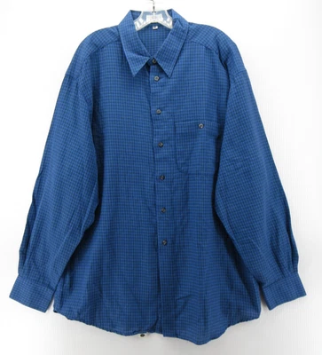 Zanella Shirt Men XXL Blue Button Down Check Pocket Classic Woven Cotton Italy - Image 1 of 4