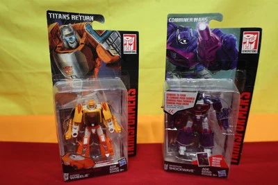 HASBRO Transformers Titan Returns Wheelie and Shockwave 4' action fig new MOC - Image 1 of 4