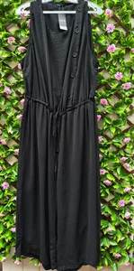 George Black Crop Sleeveless Round Neck Jumpsuit UK Size 24 New - Picture 1 of 4