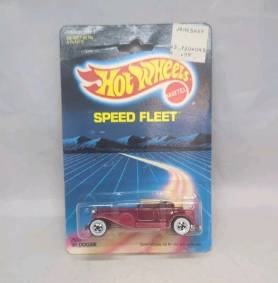 Tarjeta de flota de velocidad Hot Wheels '31 Doozie' de colección en sello granate 1986  Foto 1 de 4