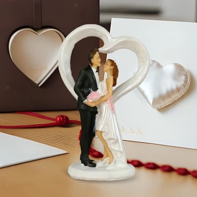 Estatua de resina para pareja mesa centro de mesa adorno boda pastel adorno estatuilla Foto 1 de 4