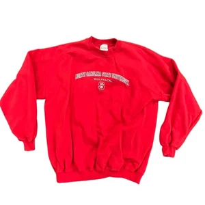 90s North Carolina State University Red Pullover sweatshirt size XL NCAA Unisex - Picture 1 of 7