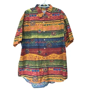 VTG Territory Ahead XL Southwest Aztec Blanket Pattern Shirt All Over Print - Picture 1 of 4