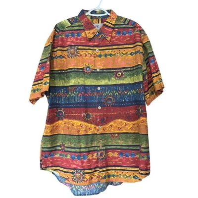 VTG Territory Ahead XL Southwest Aztec Blanket Pattern Shirt All Over Print - Image 1 of 4