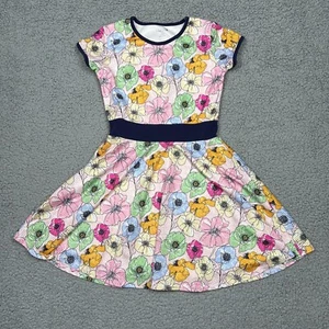 Kidpik Dress Girls Small 7/8 Short Sleeve Fit and Flare Floral Lined Spring - Picture 1 of 9
