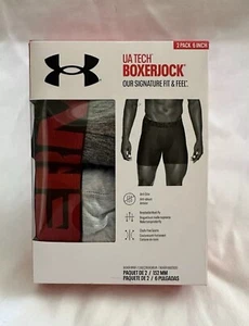 Under Armour Men's 2-Pack 5XL Tech 6" Boxerjock Underwear Gray Boxer Brief NEW - Picture 1 of 2