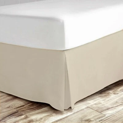 Falda de cama lisa plisada premium con volantes antipolvo microfibra de lujo 15" caída a medida Foto 1 de 3