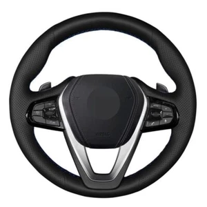 Cubierta de volante de coche de cuero negro para BMW G20 G30 G31 530i 540i 530e G32 - Imagen 1 de 6