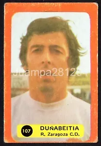 DUÑABEITIA #107 REAL ZARAGOZA 1975-76 CROMO SOLANO 75/76 DESGASTE NUNCA PEGADO - Imagen 1 de 2
