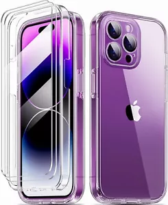 iPhone 14 Pro Max Case Clear COOLQO Screen Protector - Picture 1 of 6