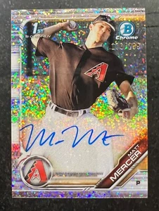 2019 Bowman Chrome Prospect Autograph Speckle Refractor Matt Mercer 176/299 - Picture 1 of 2