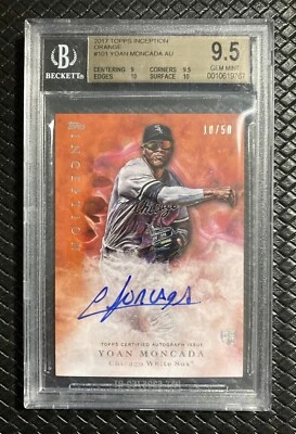 YOAN MONCADA 2017 Topps Inception Orange Rookie Auto/50 RC White Sox BGS 9,5/10 Foto 1 de 2