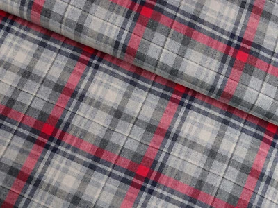 SCHOTTENKARO Stoff Tartan Glencheck Hellgrau Anthrazit Magenta EUR 13,98/m - Bild 1 von 2
