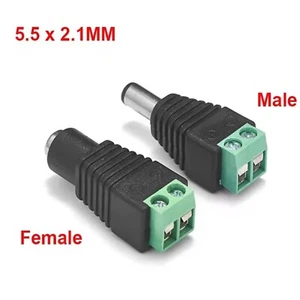 10 x COPPIA CONNETTORI plug spinotto 5,5x2,1mm jack DC MASCHIO FEMMINA 20 Pz. - Foto 1 di 4