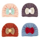 4pcs Infant Baby Knotted Warm Beanie Hat Turban Cap Newborn Cute Bow Headband