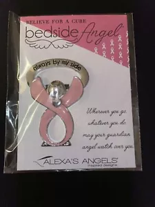 Breast Cancer Bedside Angel W/Stand By Alexa's Angels, 2.25" x 2", Pink & Silver - Picture 1 of 1