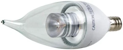 2- TCP LED Chandelier E12 Clear Flame Tip Light Bulbs 5 Watt 40W Warm White - Image 1 of 3