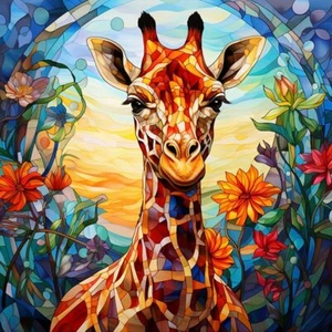 Giraffe Diamond Painting Kits for Adults Full Round Drill Gem Art Wall Decor - Picture 1 of 7
