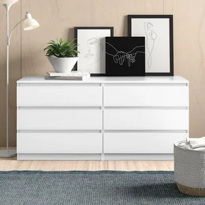 6 Drawer Double Dresser for Bedroom Living Room Hallway,white - Picture 1 of 18