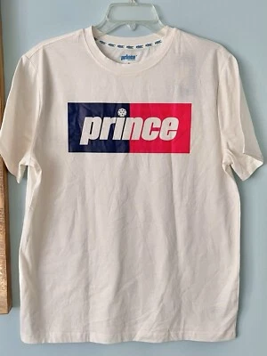 Nueva con etiquetas Camiseta Prince Para Hombre Pickleball Tenis Blanca con Azul Rojo Logo Atlética S Foto 1 de 3
