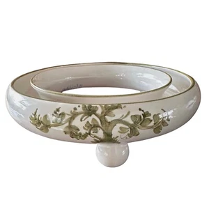 ULMER CERAMIK Porzellan Runde Blume Frosch Ring Vase 7,5"" handbemalt - Bild 1 von 4