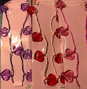 3 Light Up Heart Shaped Bulb Valentine's Day Necklace LED Flashing new party - Picture 1 of 3