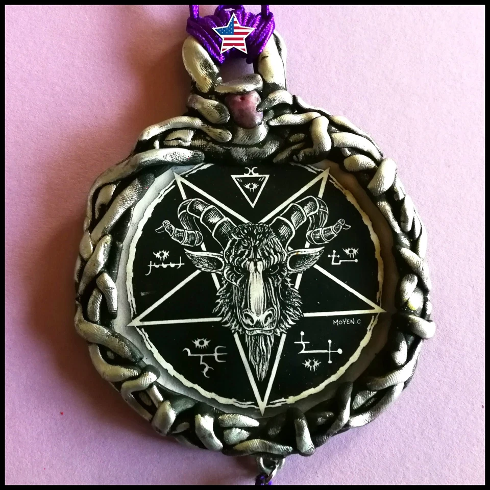 Talismán satánico colgante amuleto collar wicca joya gótica diablo pagano baphomet Foto 1 de 4