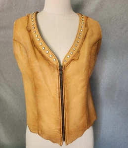 Damen Western Weste braun handgefertigt weiches Leder Strass Nieten Gamino - Bild 1 von 13