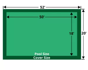 Meyco 18 x 50 Rectangle MeycoLite Mesh Green Safety Pool Cover - MCQS1850ML - Picture 1 of 4