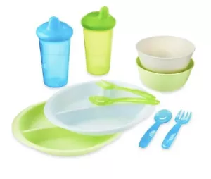 Parent's Choice Tableware Giftset, 4+ Months, 10 Pack, Blue & Green - Picture 1 of 6