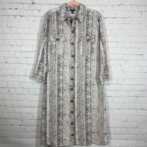 The limited Dress Women Plus 16 Animal Print Snake Dress Button Down Cover Dust - Picture 1 of 11