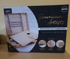 Script Premium Artists Flat Beechwood Storage Box with contents in box